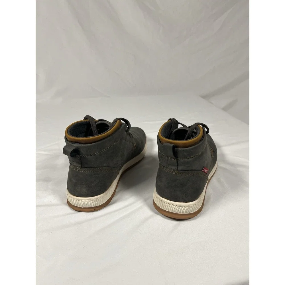 Levi's Mens Chukka Boots Size 8 Gray Faux Leather Lace Up Casual Shoes 518824K36